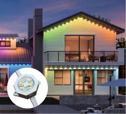RGBIC CCT Smart Eave Wall Mounted Light Exterior PC ABS المادة المنزلية مع 5054 2835 مصدر الضوء